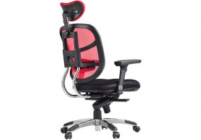 Cadeira-Presidente-giratória-telada-BLM-5008 P-Blume-Office-costas-vermelha-HS-Móveis4
